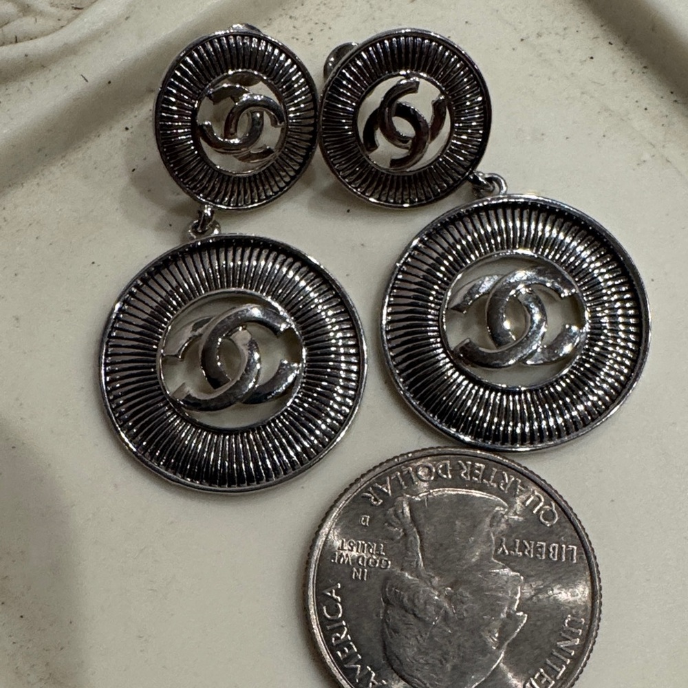 Silver Logo Earrings